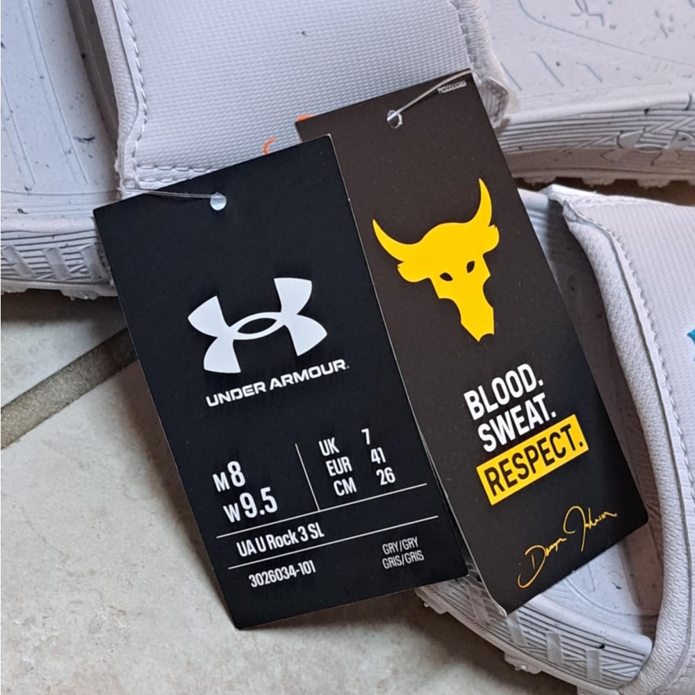 Under Armour "Project Rock" Slides - Men's size 8 / Wmns size 9.5 - Picture 6 of 8